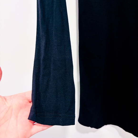 MARTIN DHUST | Black mini dress with frill | Sleek evening style | Medium * - Picture 4 of 9